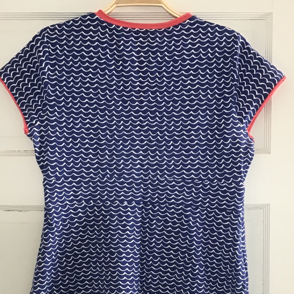 Boden Summer Dress Women’s 8 Petite Blue White Coral Like New - Picture 14 of 15